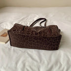 Vintage Leopard Tote Shoulder Bag – Large Capacity Handbag