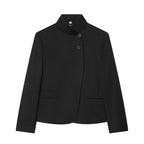 Women's Autumn Blazers Jackets 2026 High Neck Double Button Fashion Elegant Blazers