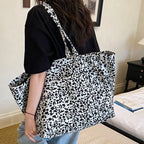 Women's Large Capacity Canvas Tote Bag – Retro Casual Shopper Shoulder Bag