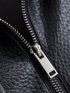 Women's Jacket Jacket Motorcycle Style 2026 Autunm Black Long Sleeve Pebble Faux Leather Fashion