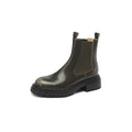 Arden Furtado Women's Calfskin Leather Chelsea Ankle Boots – Round Toe Square Heel