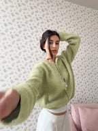 Women's Cardigan Single-Breasted O-Neck Button Knit Regular Fit Full-Sleeve Office Lady Spring Autumn Sweater
