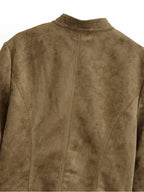 Women's Retro Military Cropped Jacket – Elegant Slim Fit
