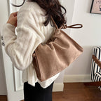 Women's Soft PU Tote Shoulder Bag with Hasp Closure