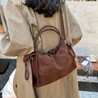 Women's Soft PU Tote Shoulder Bag with Hasp Closure