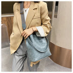 Women Bag Vintage Crocodile Pattern Crossbody Bags PU Leather Trend Designer Shoulder Handbags Large Capacity Bucket