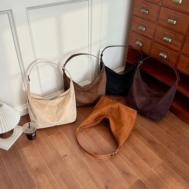 Women's Large Soft Faux Leather Hobo Shoulder Bag