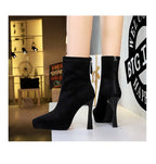 Women’s Suede Ankle Boots – Pointed Toe Platform Stiletto