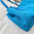 Women's Tote Bag Vintage Soft Faux-Suede Zipper Shoulder Bag with Phone Pocket