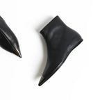 Arden Furtado Women's Winter Ankle Boots – Side Zip Metal Toe Height Increasing Heel
