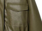 Women's High-Neck Zip-Up Moto Jacket with Pockets