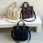 Women's PU Tote Shoulder Bag with Zip Closure