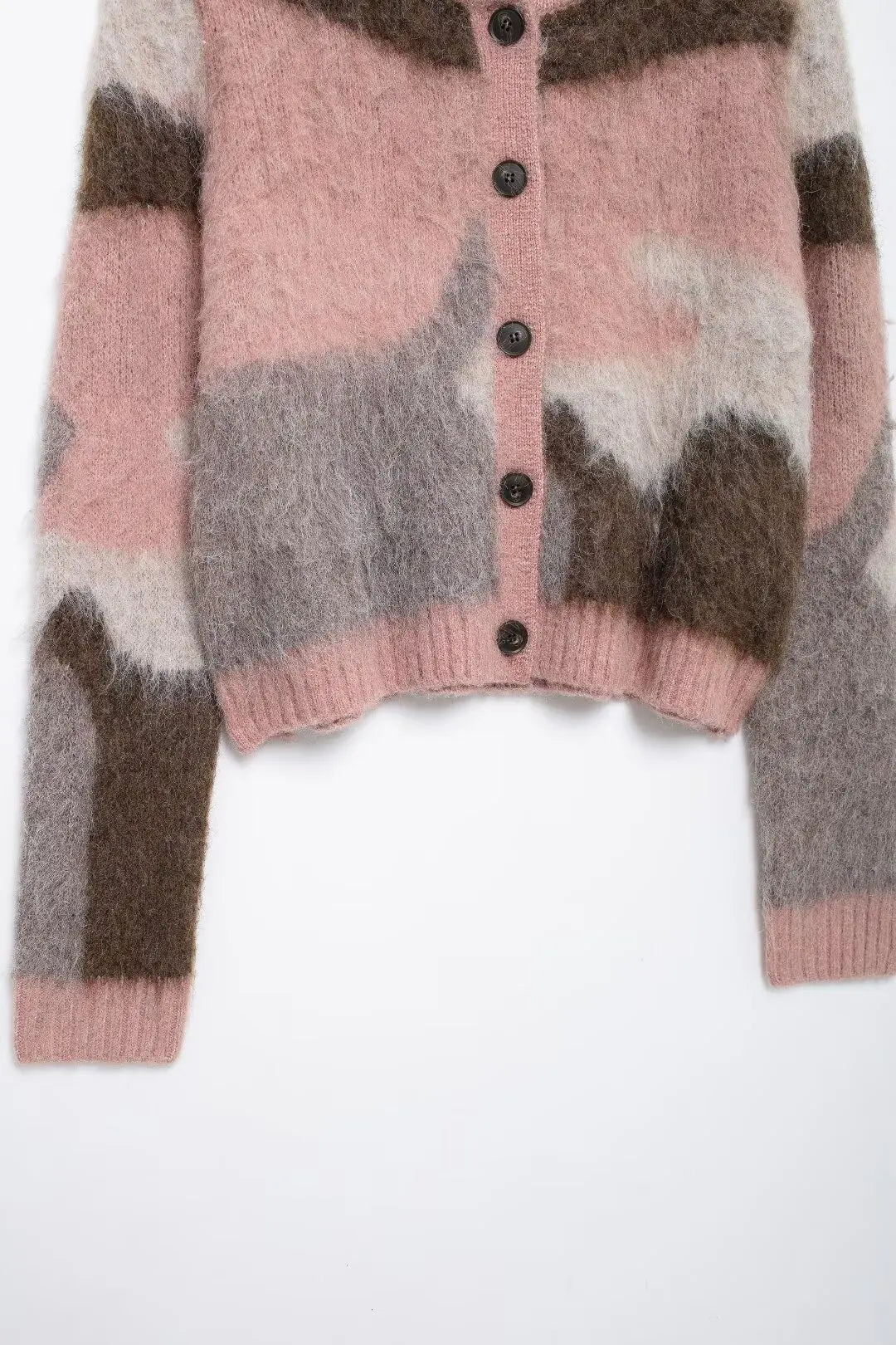 Women's Cardigan Vintage Print Knit O-Neck Full-Sleeve Single-Breasted A-Line Sweater