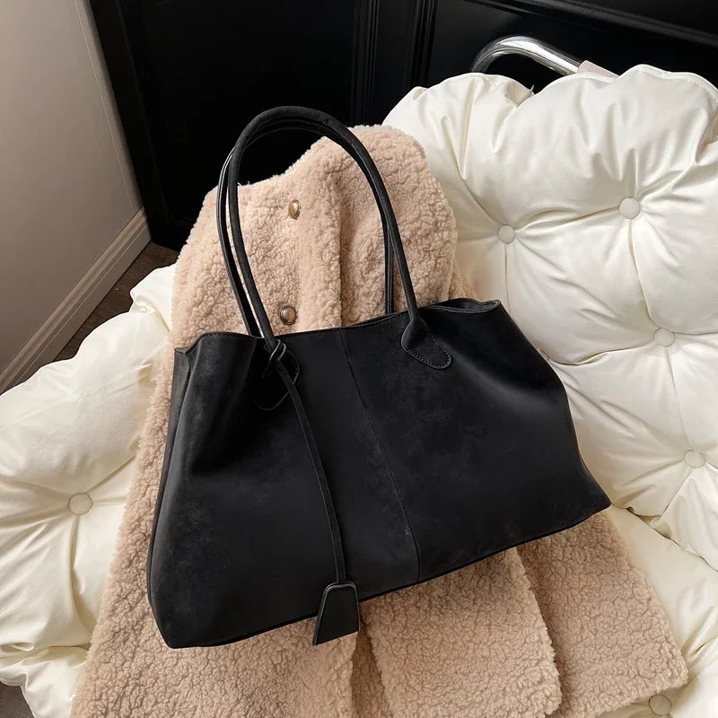 Extra Large Tote Bags Women's Soft Pu Leather Snap Shoulder Bags