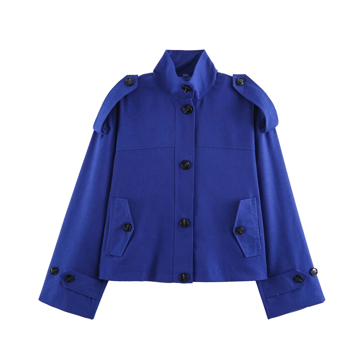 Women’s Stand Collar Single-Breasted Trench Jacket