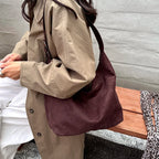 Women's Large Soft Faux Leather Hobo Shoulder Bag