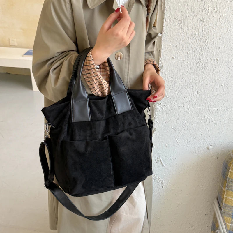 Women's PU Tote Shoulder Bag with Zip Closure