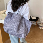 Women's Large Capacity Canvas Tote Bag – Retro Casual Shopper Shoulder Bag