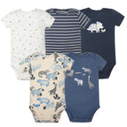 Baby Cotton Short-Sleeve Bodysuits, 5-Pack, 6–24 Months