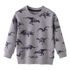 Boys' Sweatshirt Cotton Cartoon Dinosaur Animal Print Pullover Full-Sleeve Autumn Kids Top