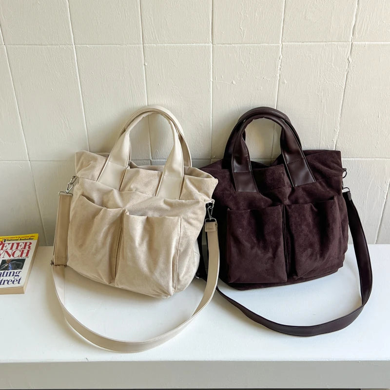 Women's PU Tote Shoulder Bag with Zip Closure