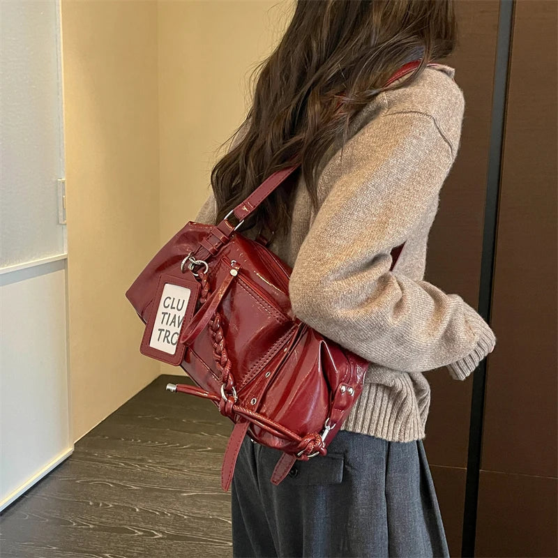 Women's PU Leather Underarm Shoulder Bag – Zipper, Adjustable Strap