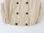 Casual Chic Women Tank Vest Top Stand Collar Double Breasted Sleeveless Top Fashion