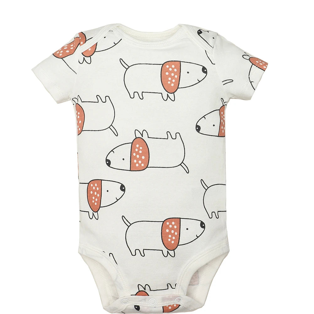 Baby Cotton Short-Sleeve Bodysuits, 5-Pack, 6–24 Months