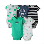 Baby Cotton Short-Sleeve Bodysuits, 5-Pack, 6–24 Months