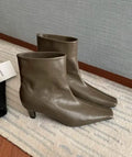 Women's Minimalist Square-Toe Slip-On Ankle Boots