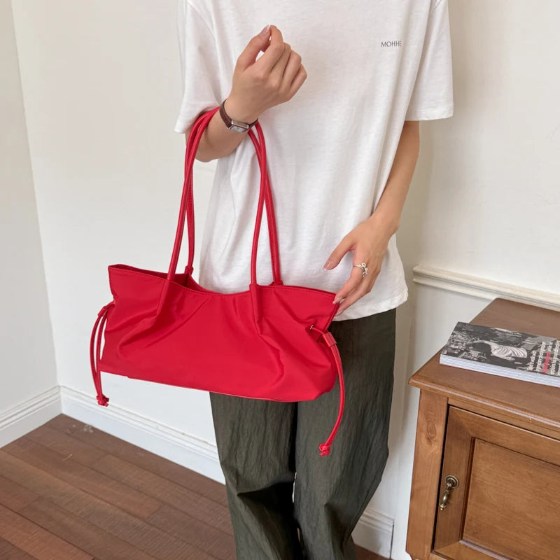 Women's Large Capacity Tote Bag – Hasp Closure, Shoulder Strap, 38×18×10 cm