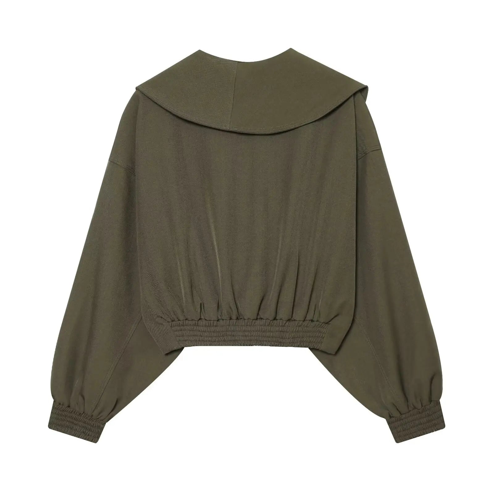 Women's Fashion Cropped Jackets V-Neck Long Sleeves With Bow Solid Pullover Chic Lady Outfits