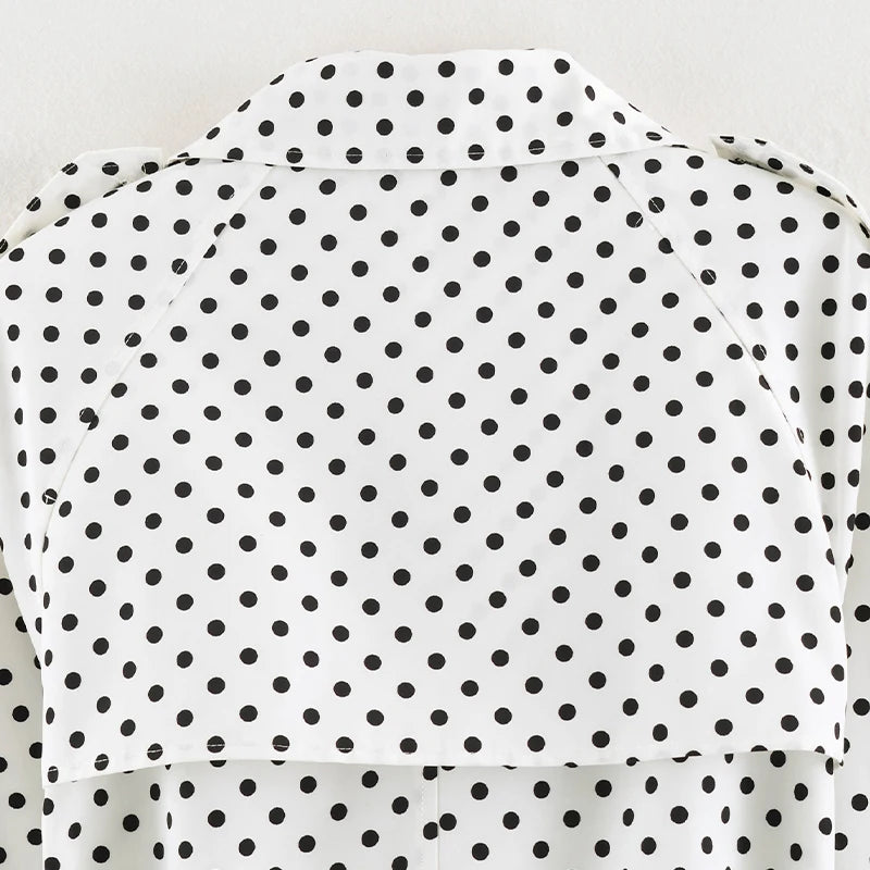 Women’s Polka Dot Double-Breasted Trench Coat