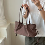 Women's Large Capacity Tote Bag – Hasp Closure, Shoulder Strap, 38×18×10 cm