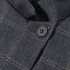 Women's Plaid Stand-Collar Single-Button Blazer Fashion High Street Outwear
