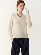 Women's Sweater 100% Wool Crew-Neck Pullover Regular Fit Full-Sleeve Soft Warm Knit Casual Office Winter