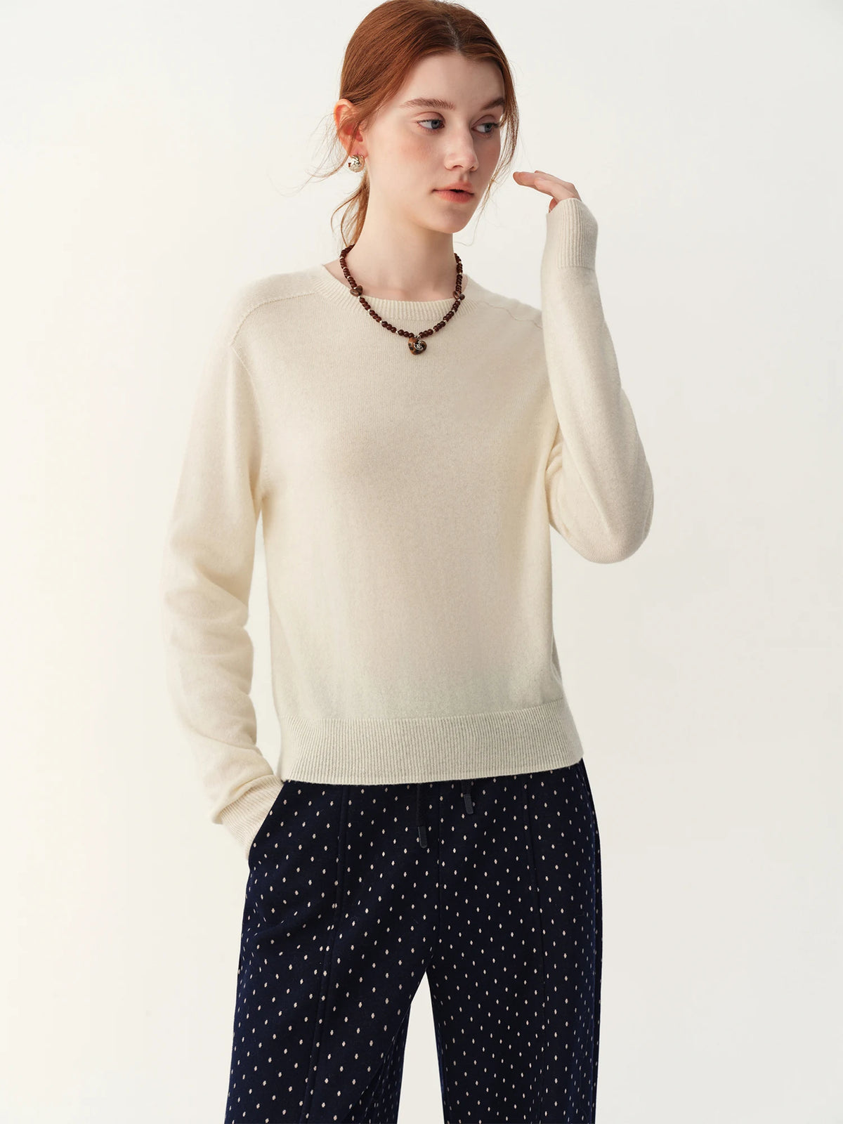 Women's Sweater 100% Wool Crew-Neck Pullover Regular Fit Full-Sleeve Soft Warm Knit Casual Office Winter