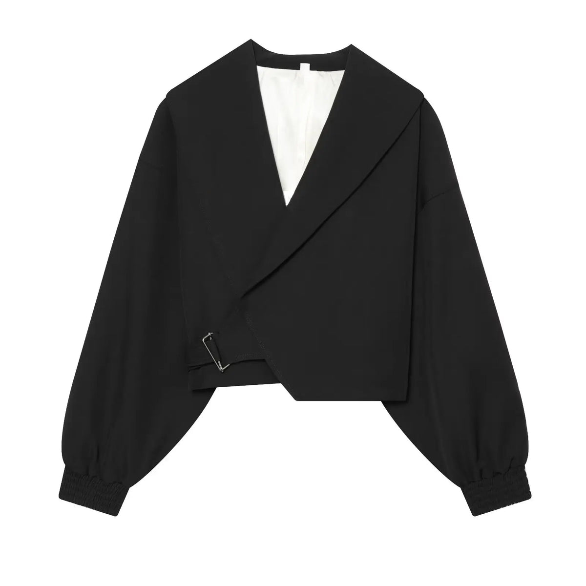 Women Fashion With Bow Solid Pullover Cropped Jackets Vintage V-Neck Long Sleeves Female Chic Lady Outfits