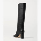Arden Furtado Women's Genuine Leather Knee-High Riding Boots – Round Toe Square Heel