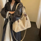 Women's Faux Leather Shoulder Bag with Zipper Closure