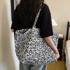 Women's Large Capacity Canvas Tote Bag – Retro Casual Shopper Shoulder Bag