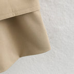 Khaki Belted Short Trench Coat for Women