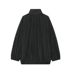 Women's Jacket Solid Casual Loose Stand Collar Full-Zip Full-Sleeve Regular Length Outerwear Coat