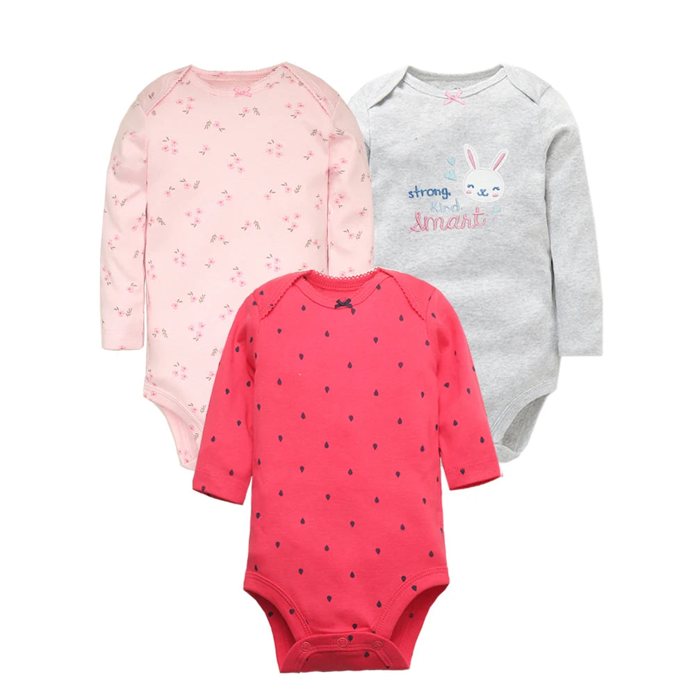 Long Sleeve Baby Bodysuits 100% Cotton Unisex Infant Jumpsuit