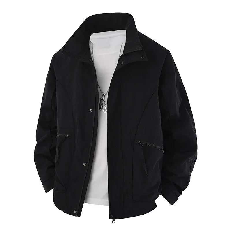Men's Slim-Fit Zip-Up Baseball Collar Jacket