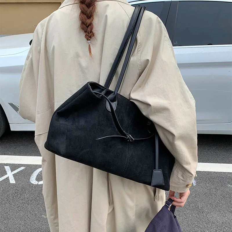 Women's Retro PU Leather Underarm Tote Bag – Casual Shoulder Handbag