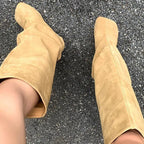 Women's Slouchy Faux Suede Knee-High Heeled Boots
