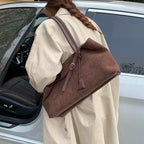 Women's Retro PU Leather Underarm Tote Bag – Casual Shoulder Handbag