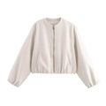 Women’s Cropped Sports Jacket Zip-Up Long Sleeve