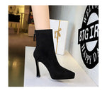 Women’s Suede Ankle Boots – Pointed Toe Platform Stiletto